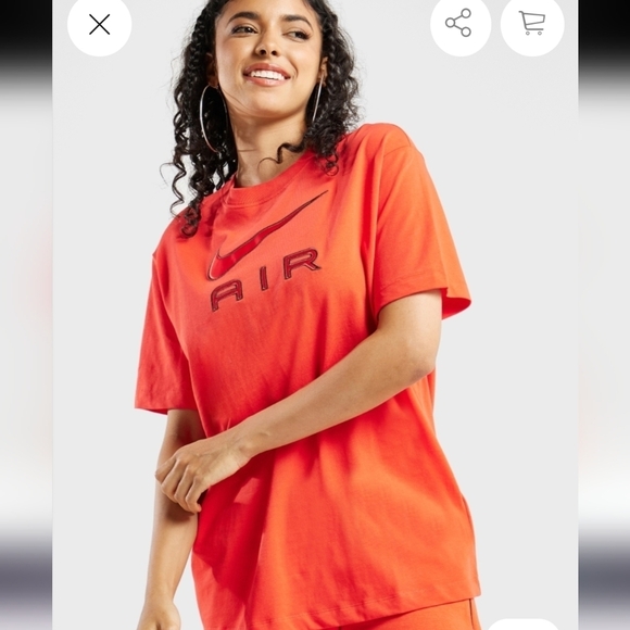 Rare Nike Air Woman's oversized heavy cotton t shirt Sz S fits M/L - Picture 2 of 10